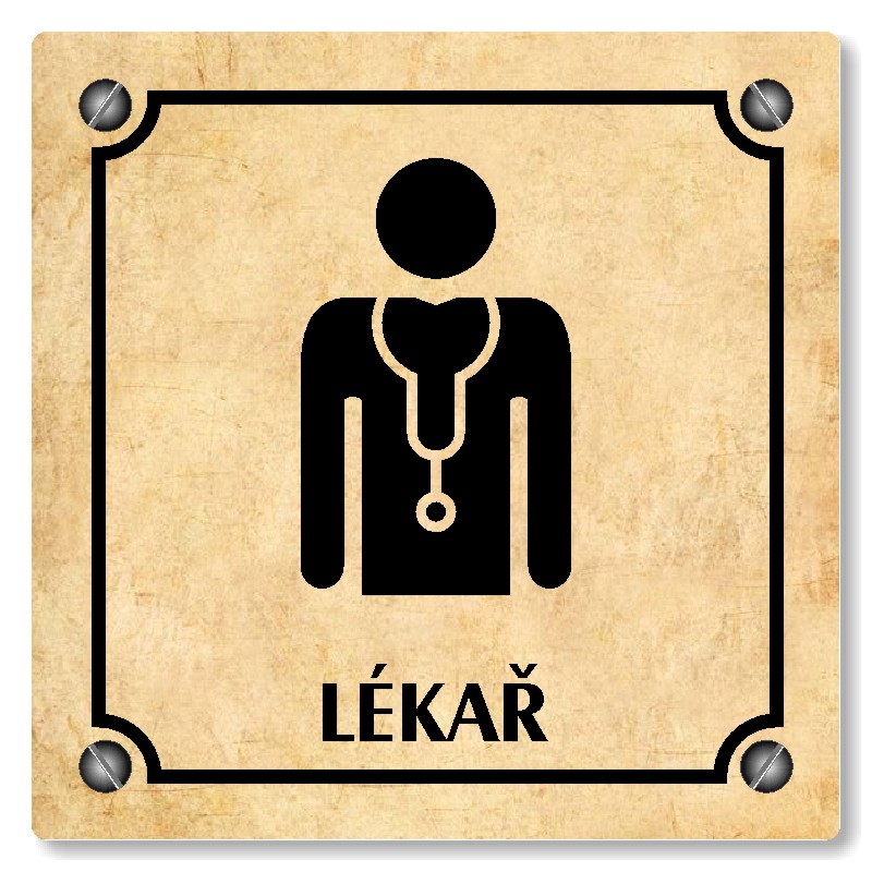 Lékař, 80x80mm, pergamen, Kansas